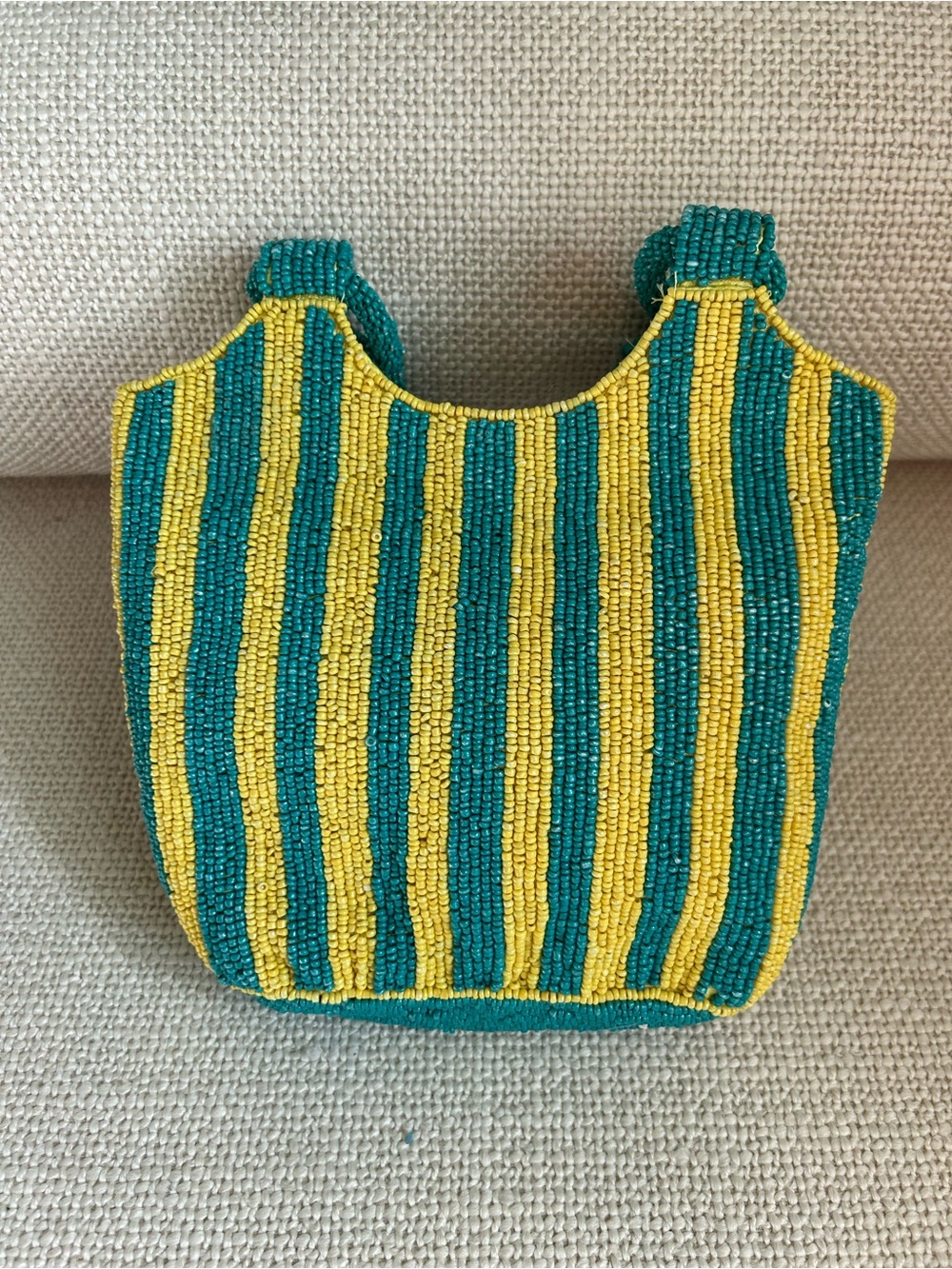 NWT Handmade Beaded Sardines Hand Bag Novelty Fish Purse Turquoise Yellow - Picture 5 of 6